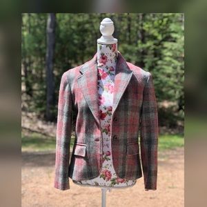 Diane Von Furstenberg DVF wool plaid blazer